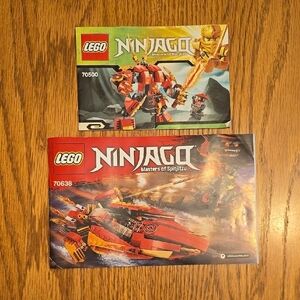 LEGO Ninjago Masters of Spinjitzu Red/Gold Building Set Instruction Books LOT H